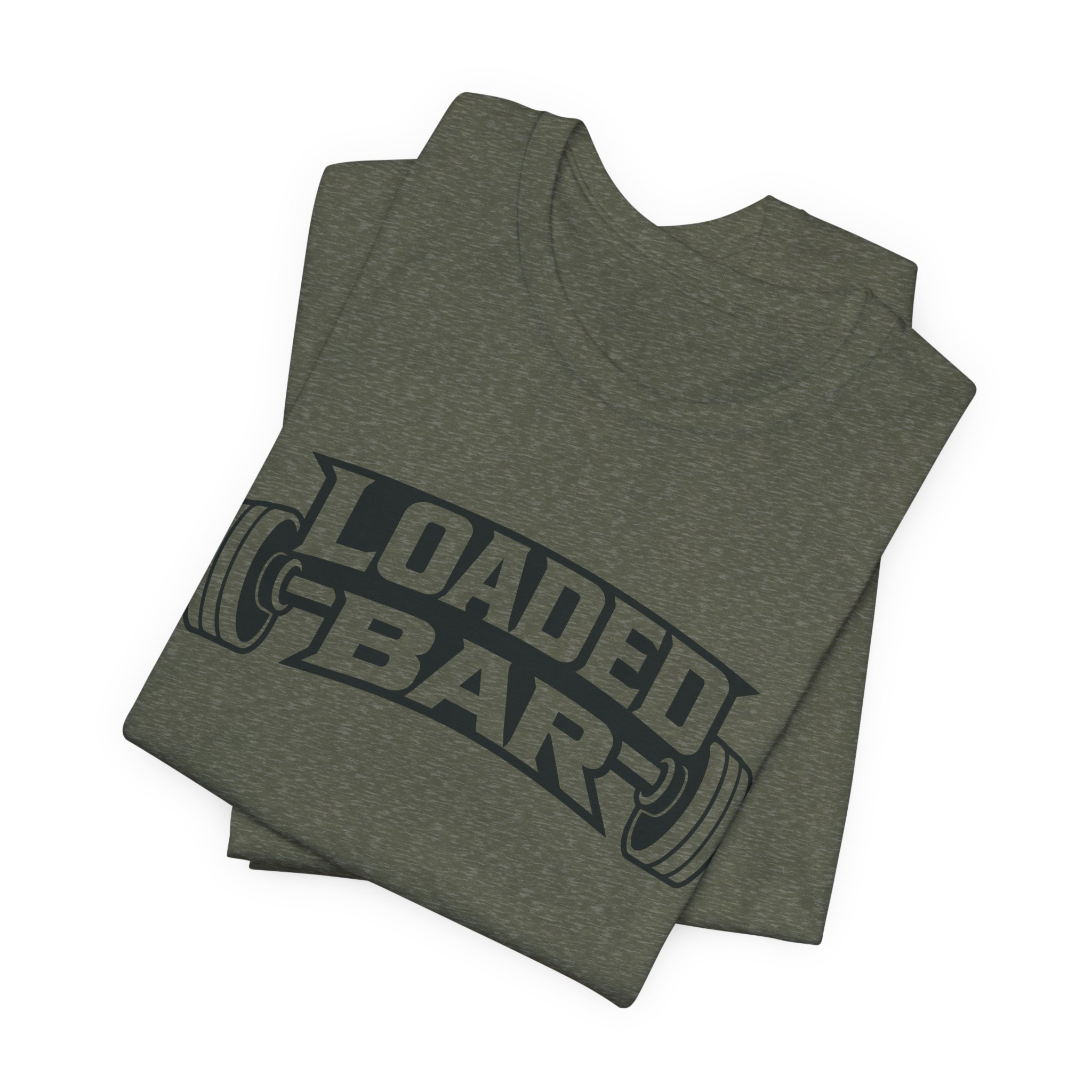 Loaded Bar barbell graphic Tee | Fitness weightlifting gym shirt - Image 3