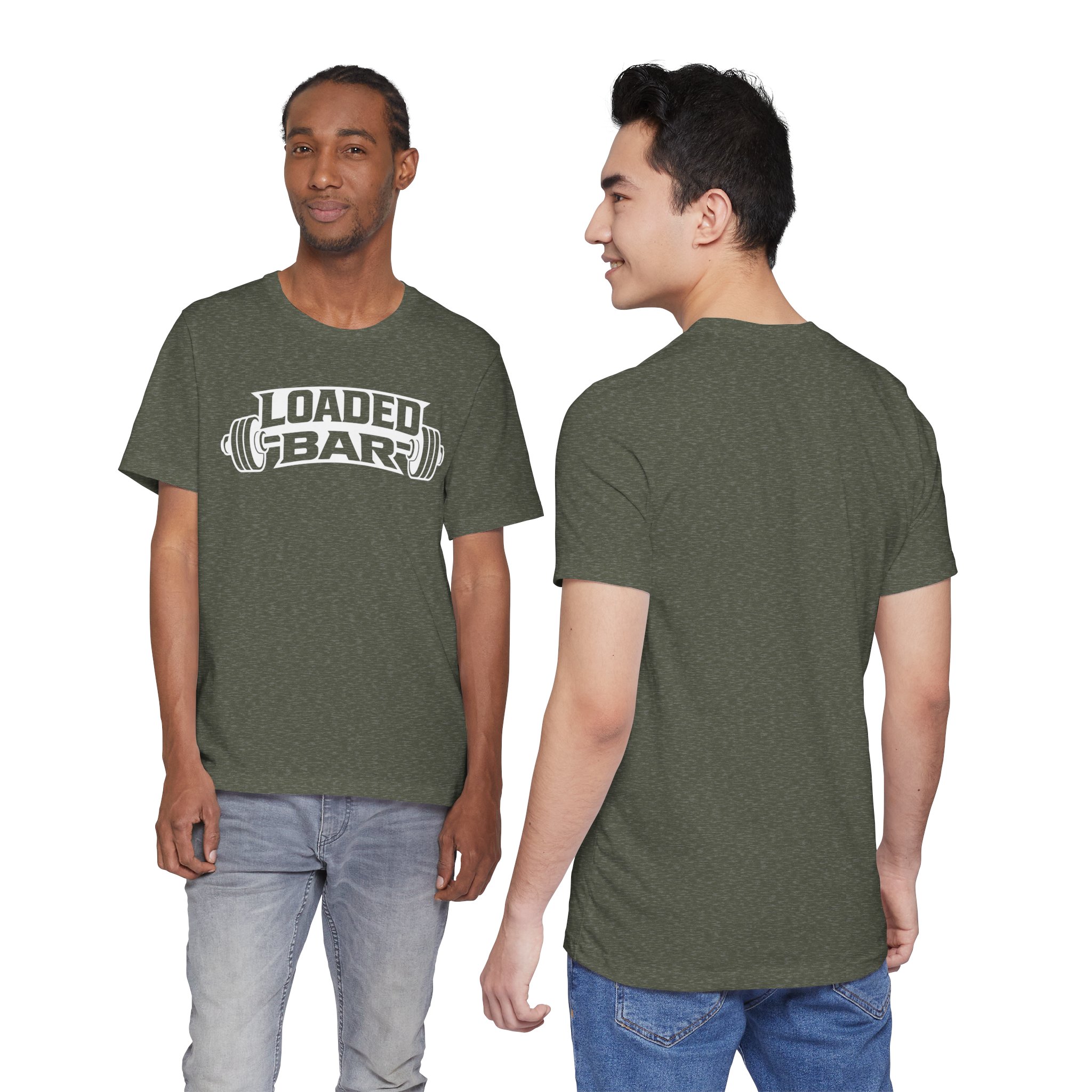 Loaded Bar barbell graphic Tee | Fitness weightlifting gym shirt - Image 6