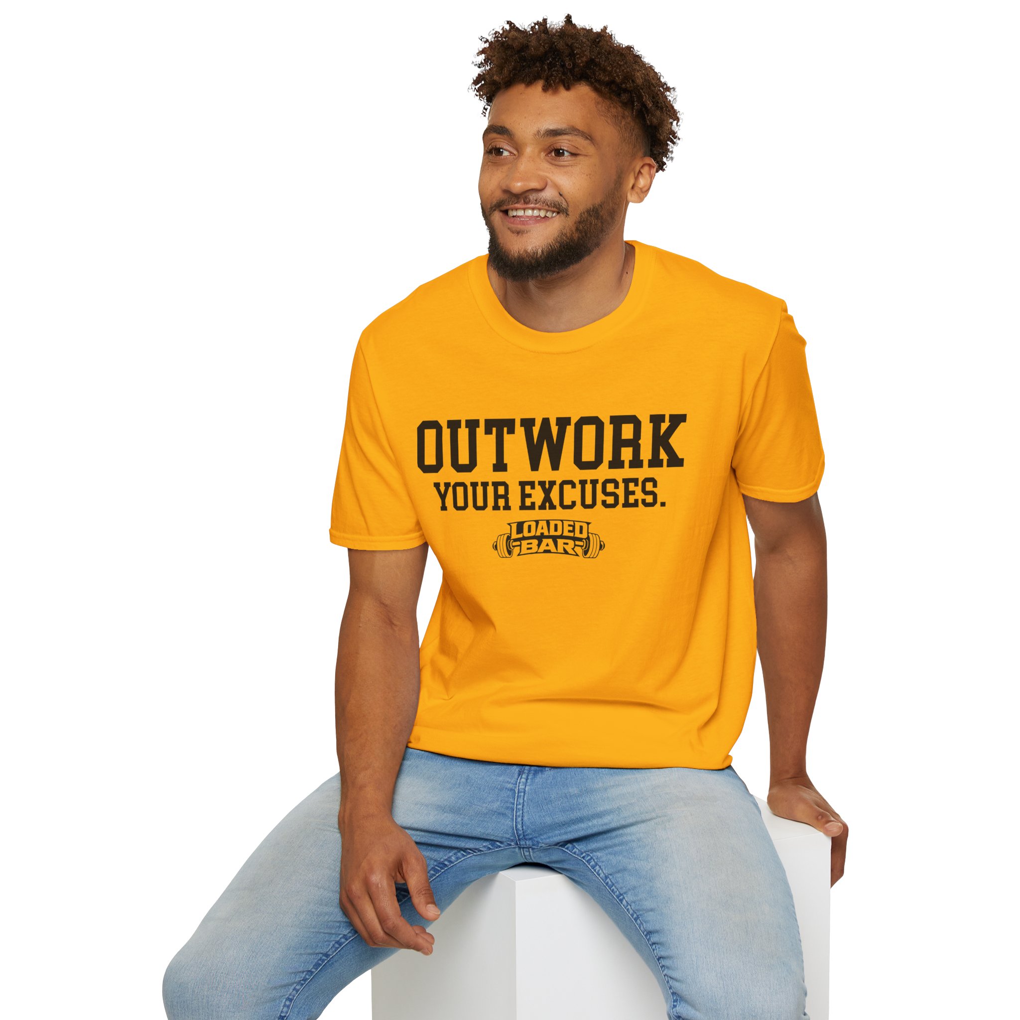 Outwork Your Excuses T-Shirt | Loaded Bar Fitness Tee - Image 16