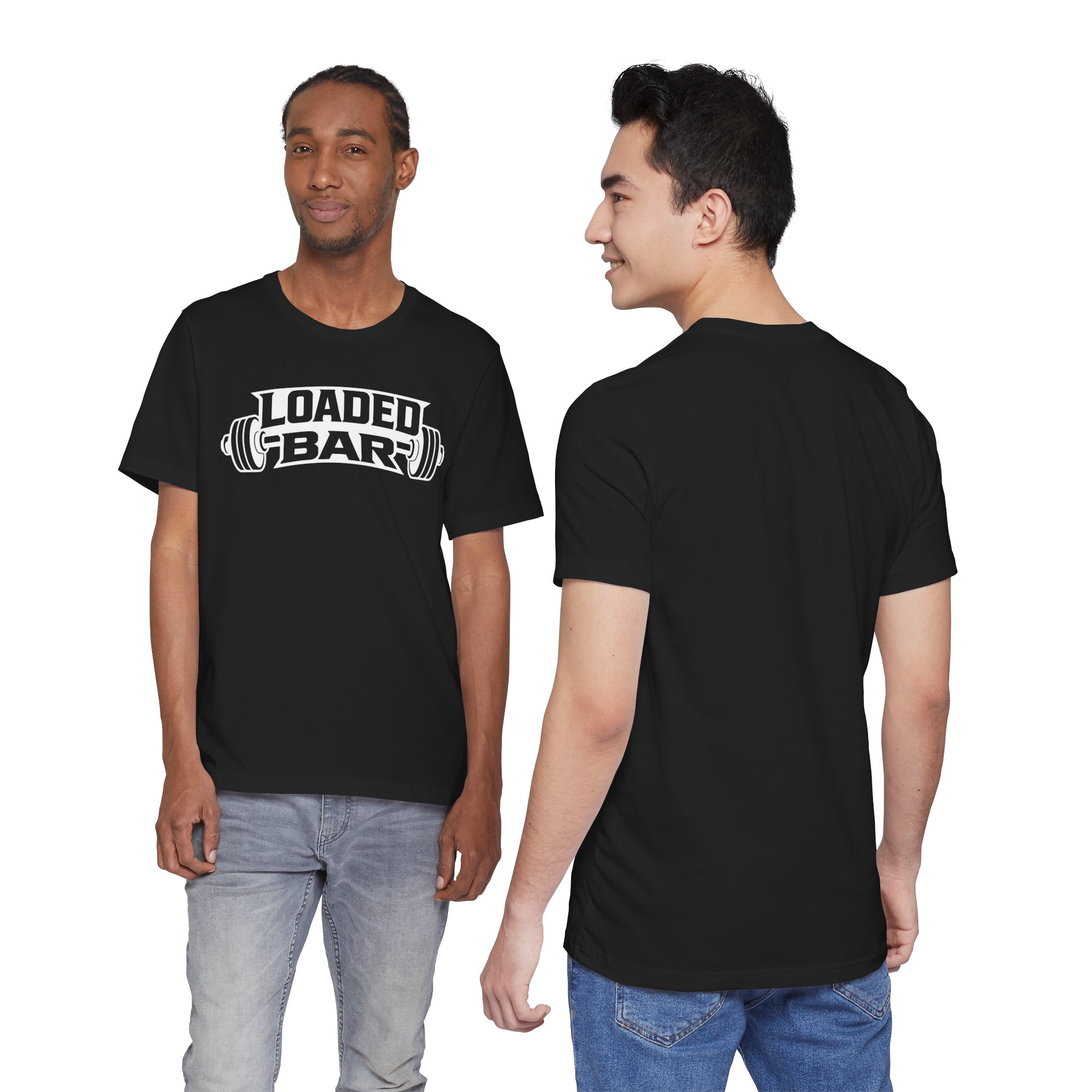 Loaded Bar barbell graphic Tee | Fitness weightlifting gym shirt - Image 3