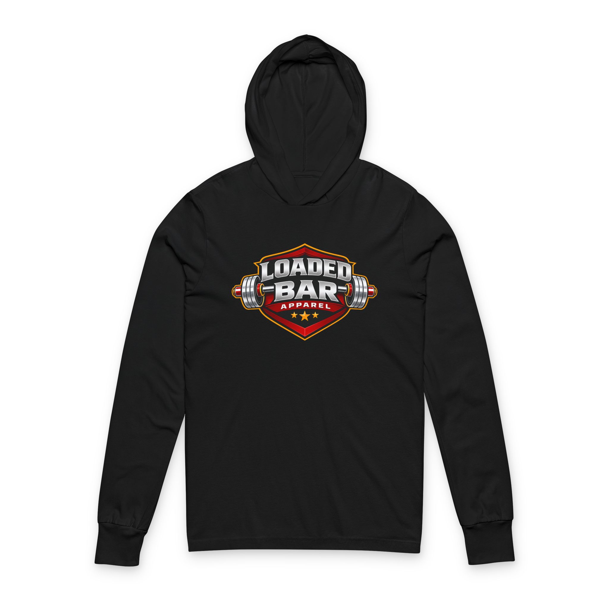 Loaded Bar Apparel Logo Hoodie Tee | Weightlifting Fitness Apparel
